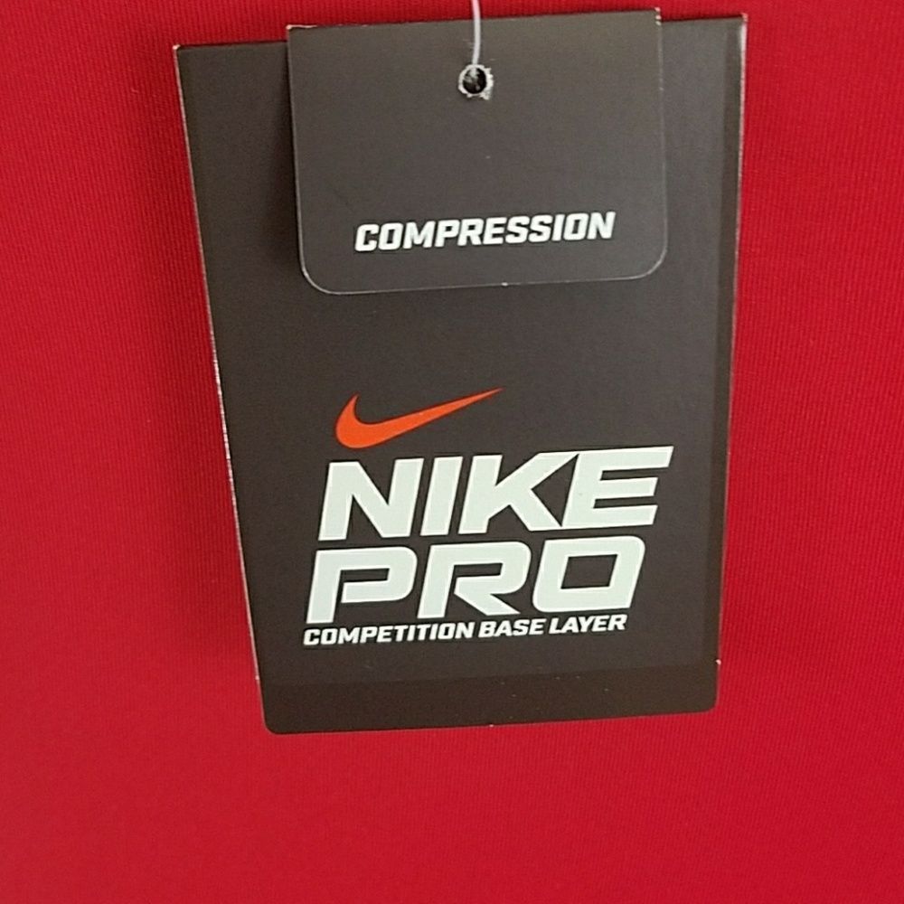 Nike Womens Pro Compression Shirt Red Small Nwt - Picture 6 of 8